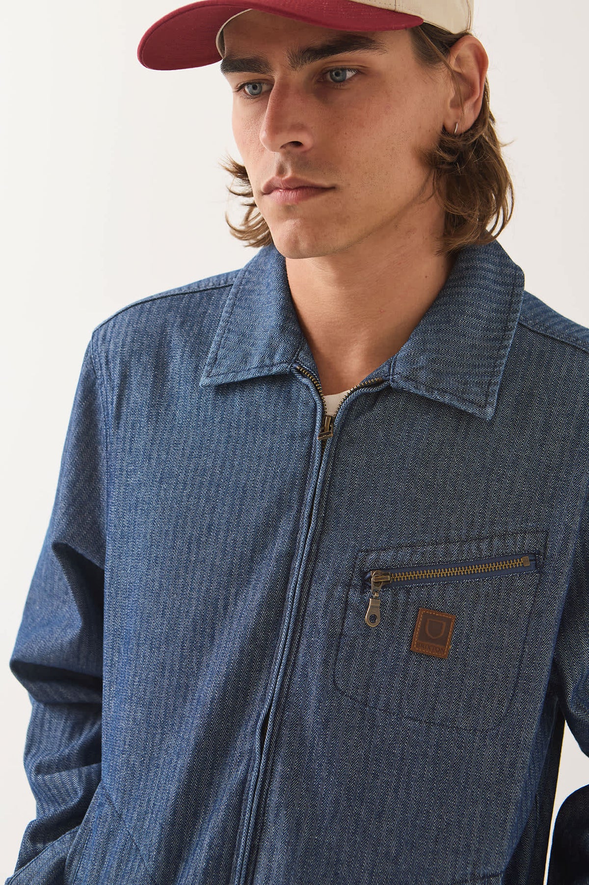 Brixton - Mechanic Garage Zip Jacket - Indigo Herringbone