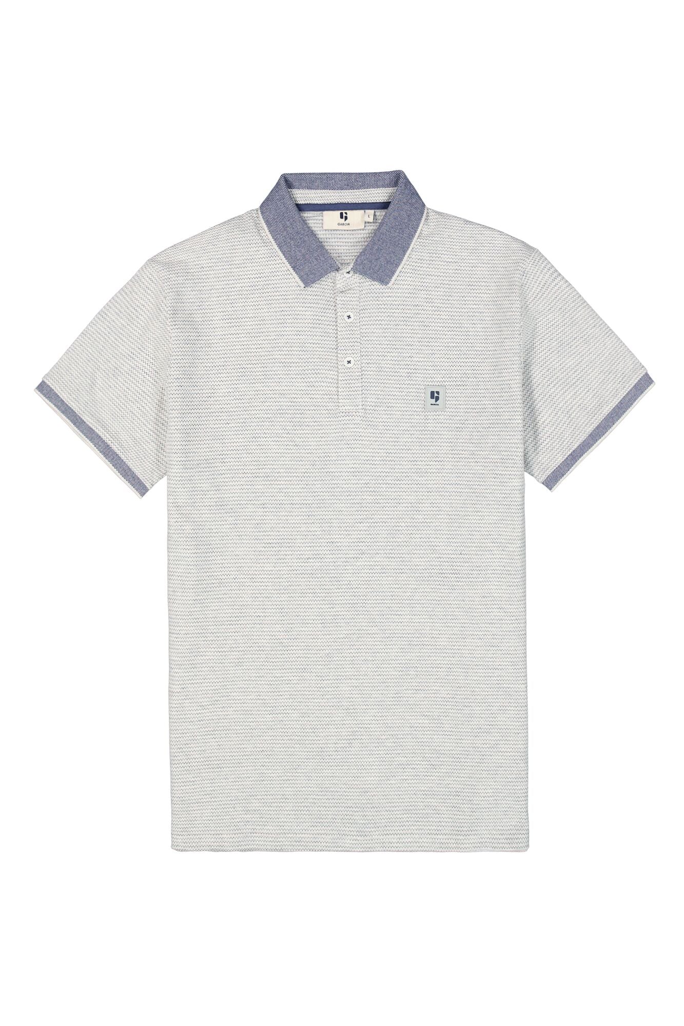 Garcia - Blue Zig Zag SS Polo - Milk Melee