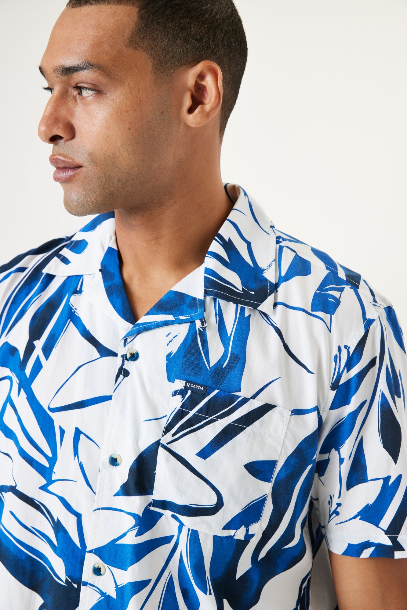 Garcia - Scattered Foliage SS Shirt - Marine