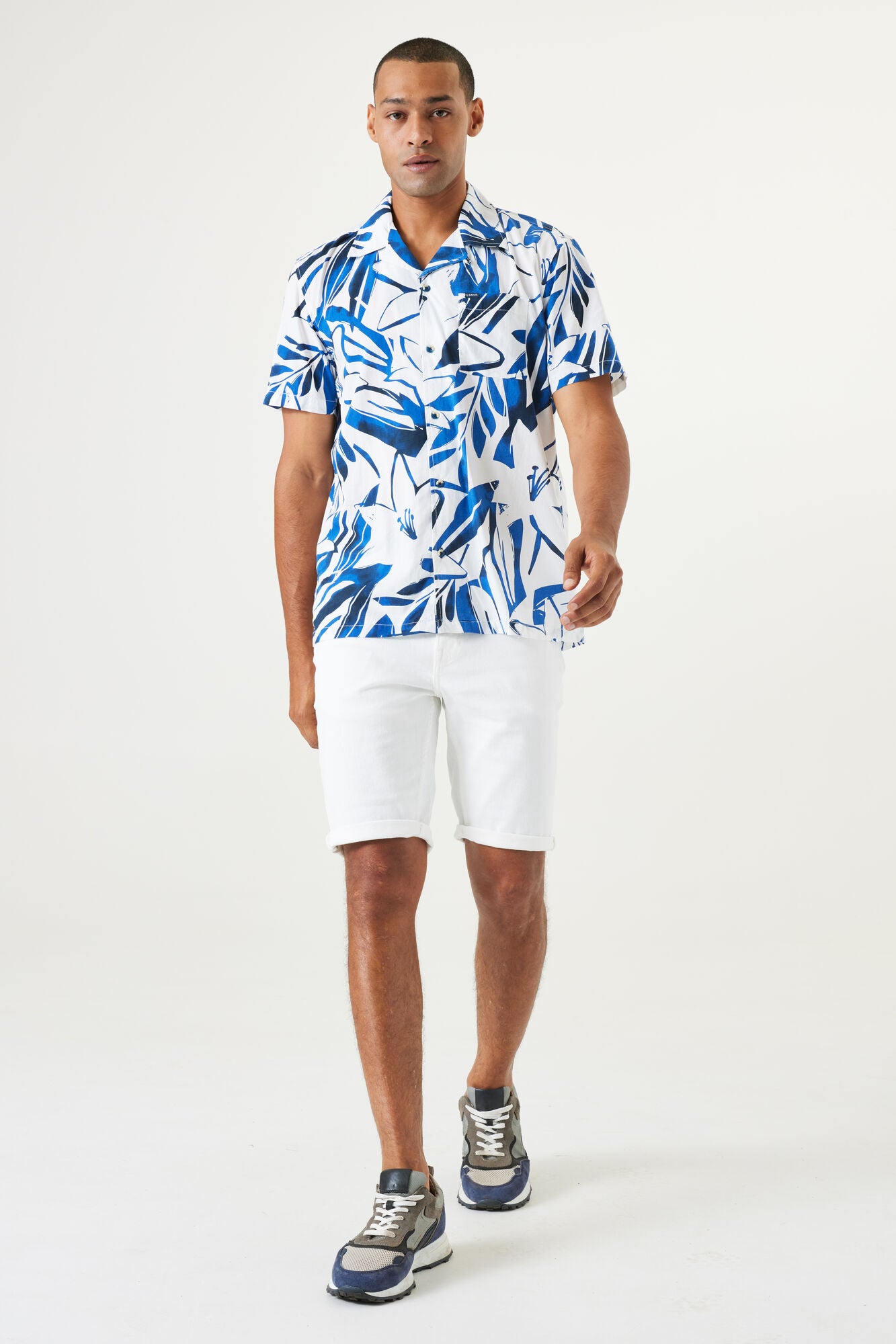 Garcia - Scattered Foliage SS Shirt - Marine