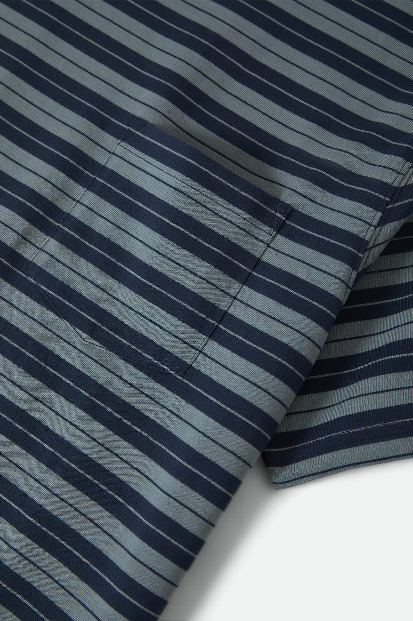Brixton - Nova Stripe Pocket Tee - Midnight Blue/Future Grey Worn Wash