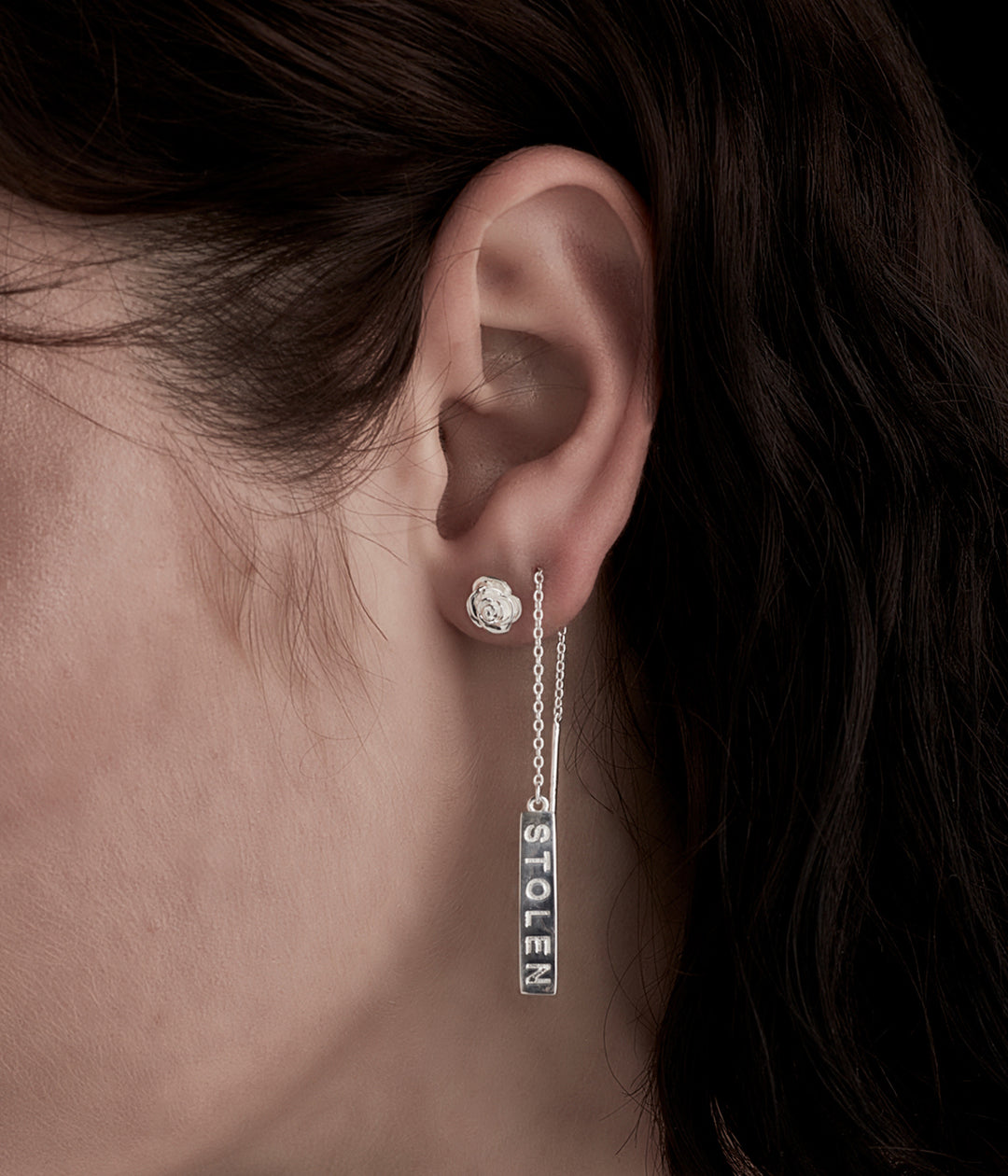 Stolen Girlfriends Club - Rose Bud Earrings - Silver