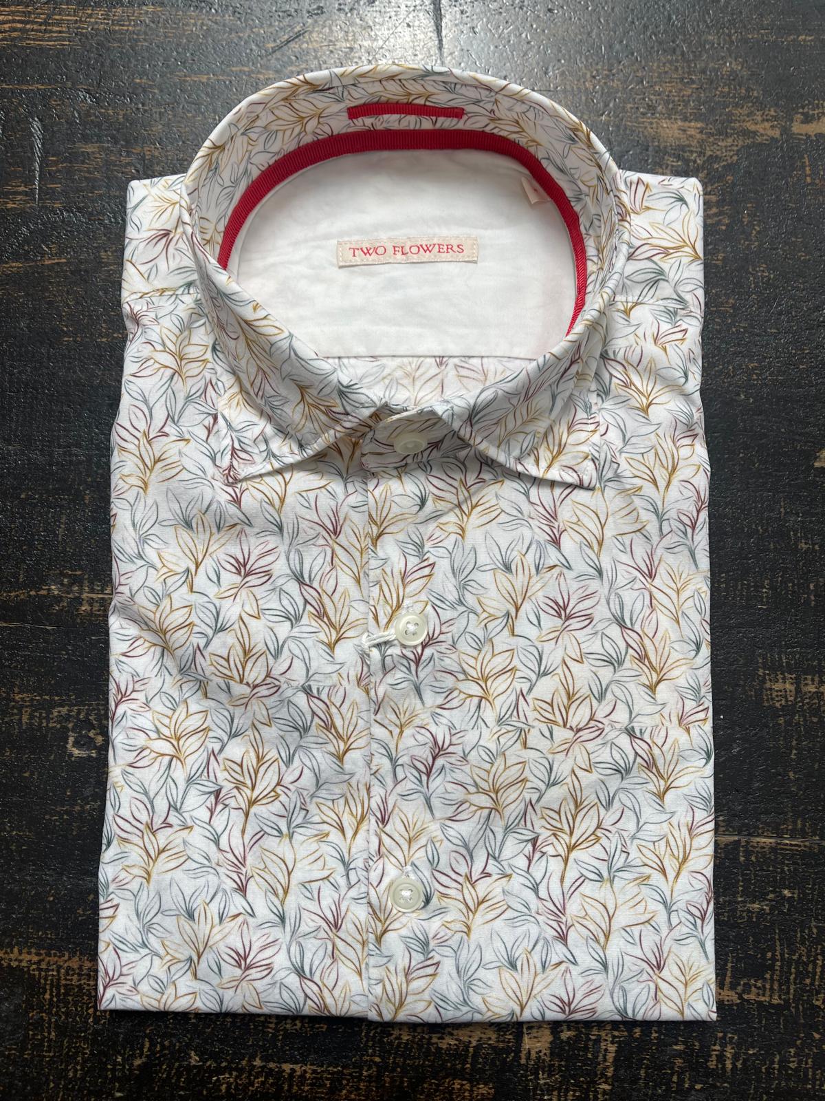 Two Flowers - Florian HBD LS Shirt - Sketch Leaves