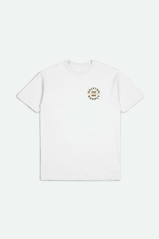 Brixton - Oath V SS Standard Tee - White/Washed Black/Gold