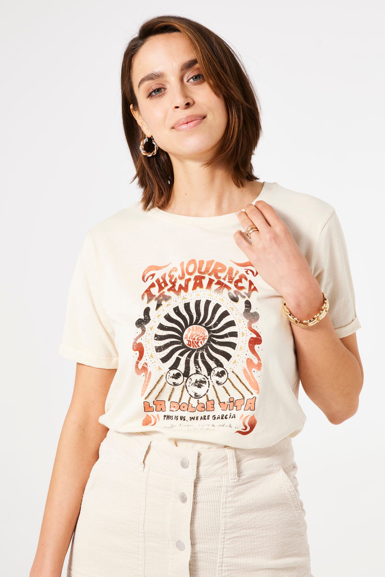 Garcia - Journey Print SS Tee - Whitecap