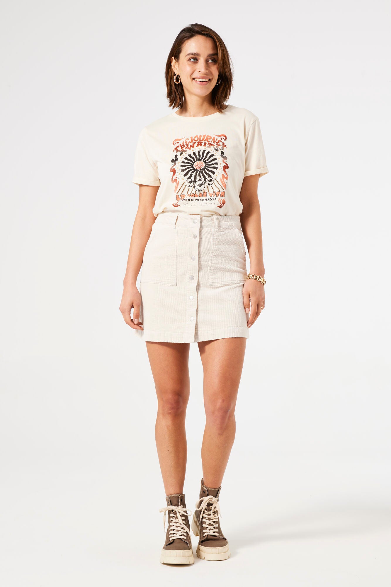 Garcia - Journey Print SS Tee - Whitecap