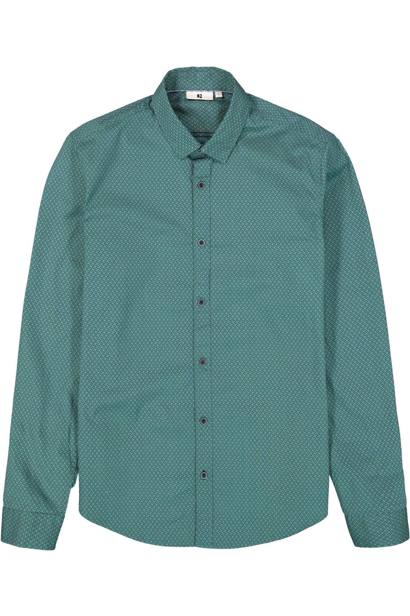 Garcia - Micro Print LS Shirt - Jade Green