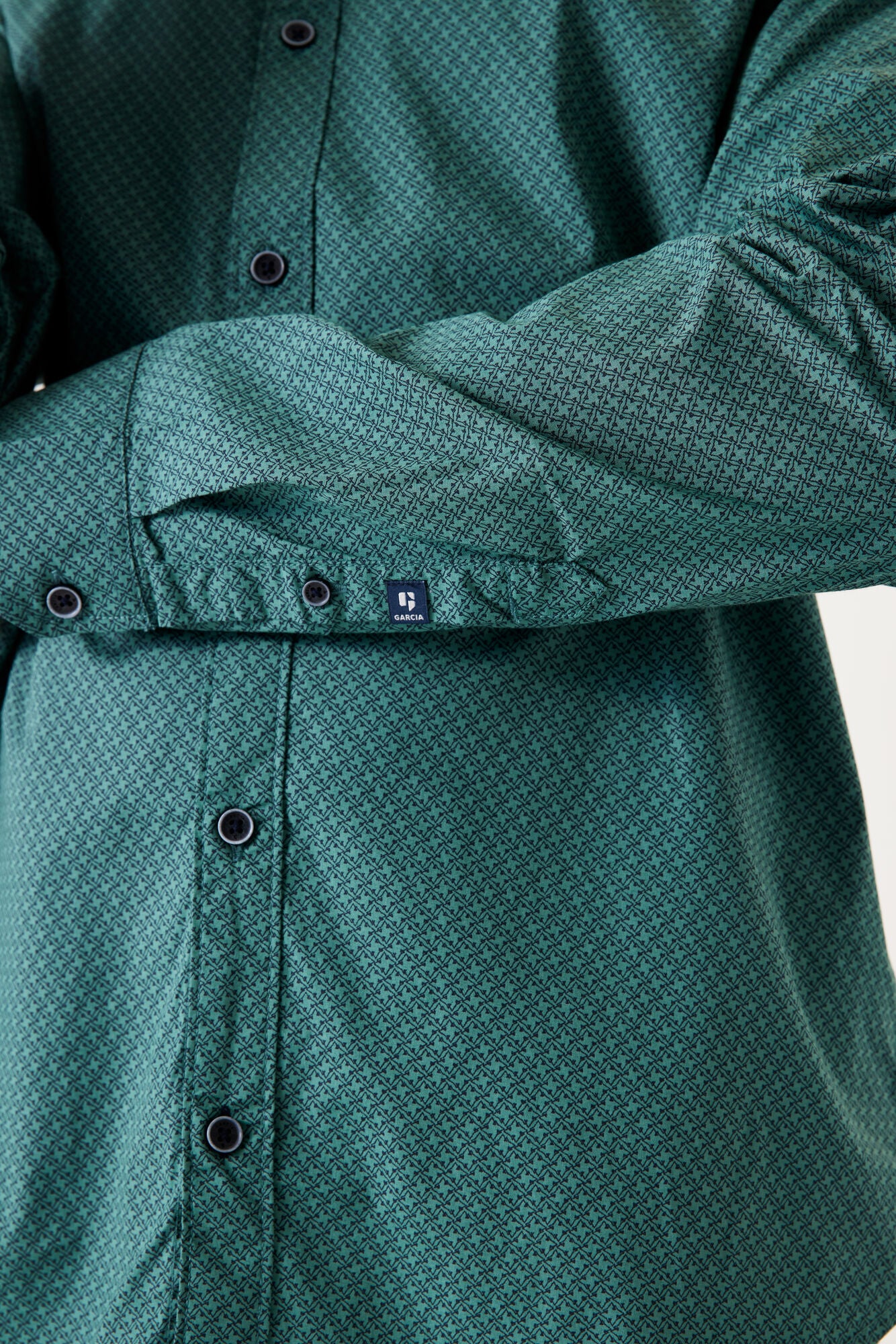 Garcia - Micro Print LS Shirt - Jade Green