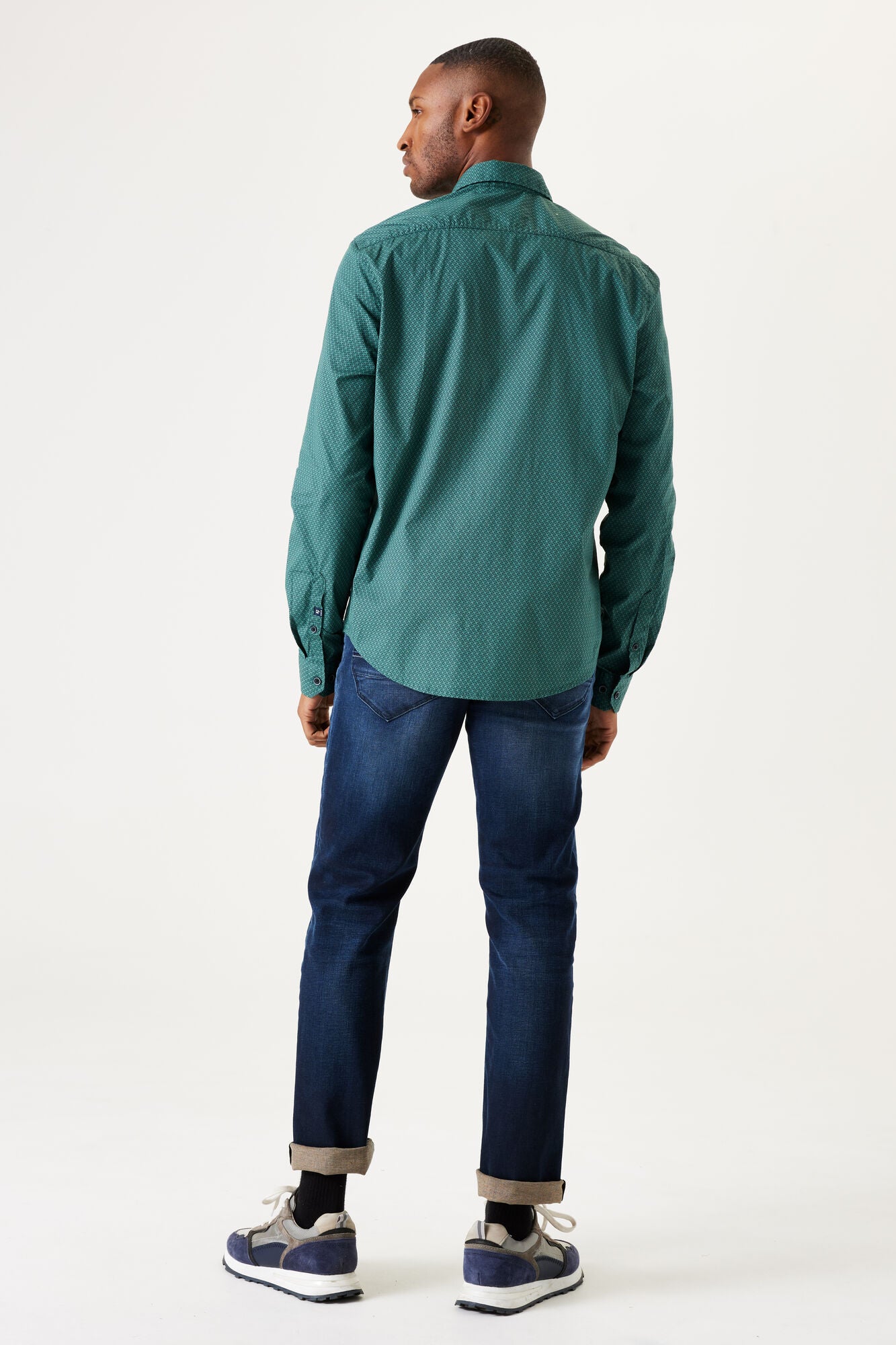 Garcia - Micro Print LS Shirt - Jade Green