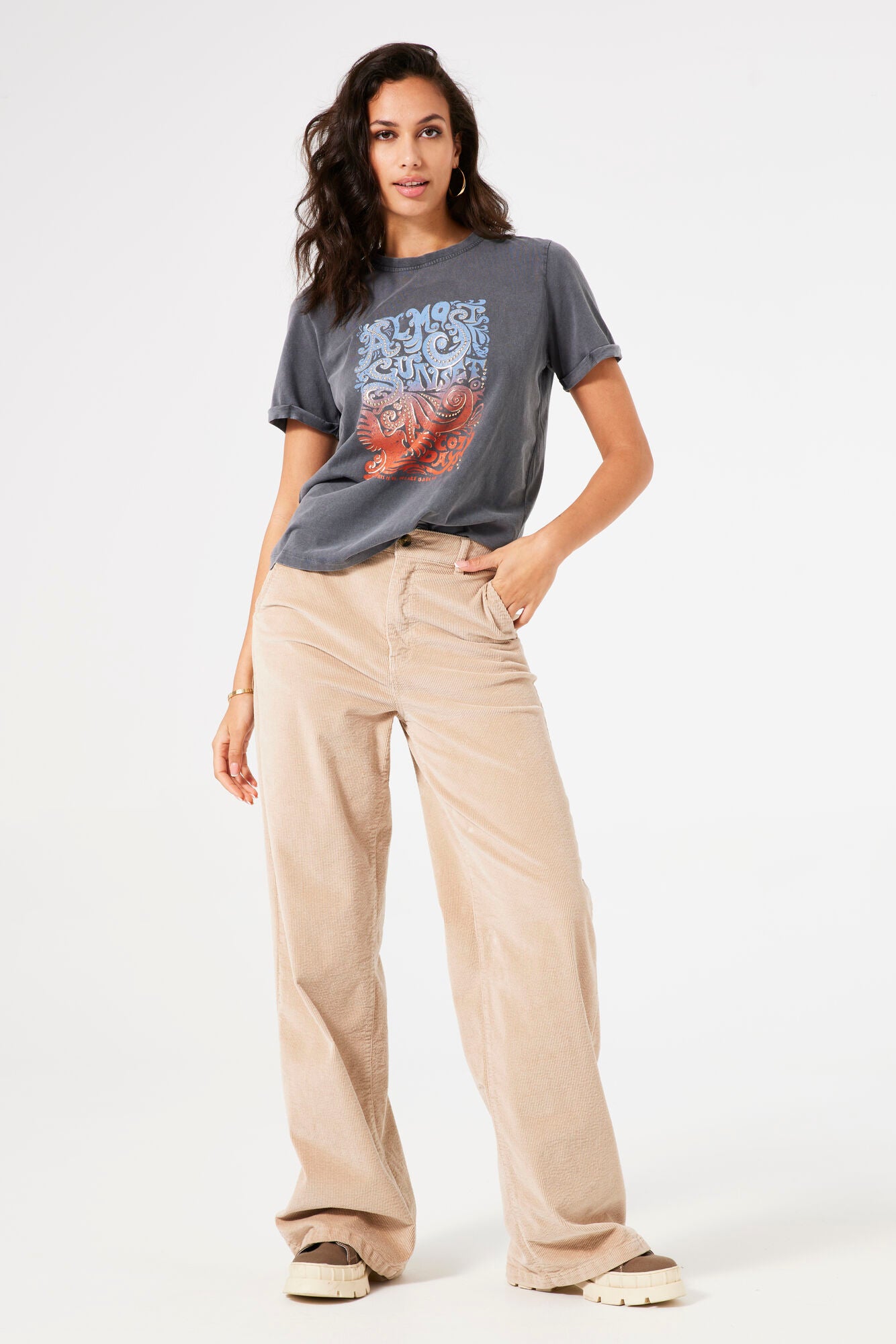 Garcia - Sunset Print SS Tee - Antracite