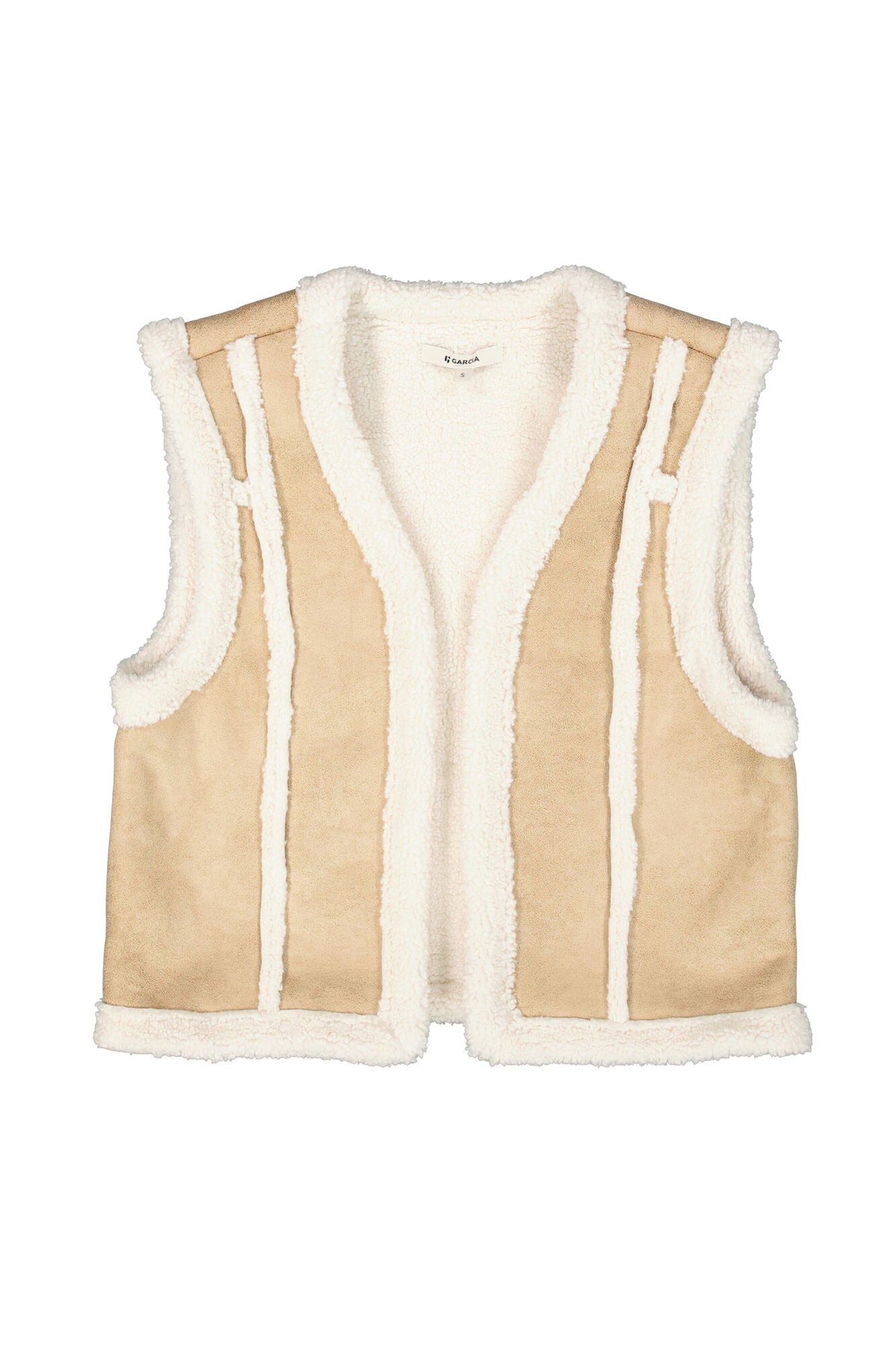 Garcia - Teddy Faux Suede Vest - Neutral Beige