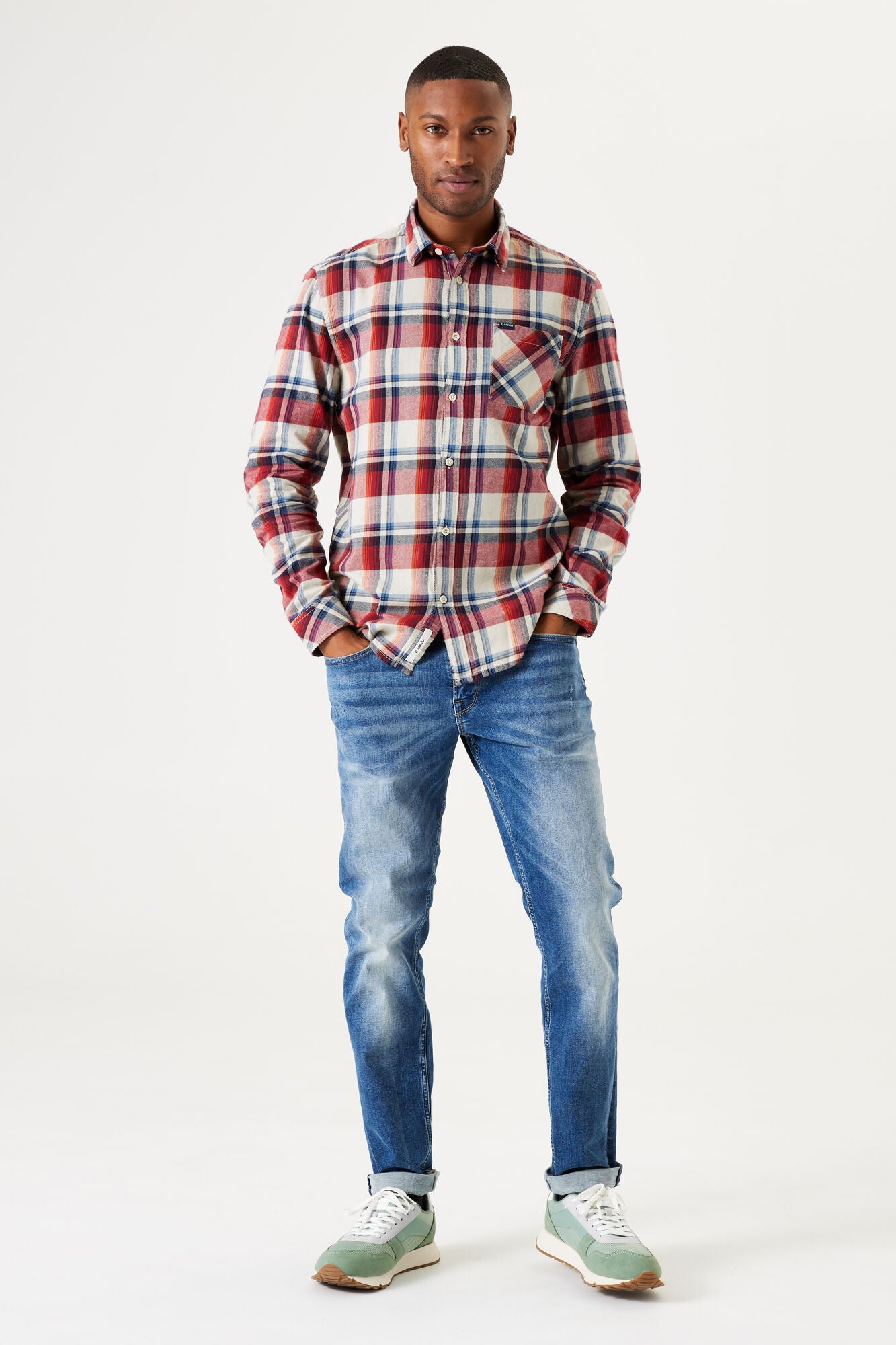 Garcia - Checked LS Shirt - Ruby Port