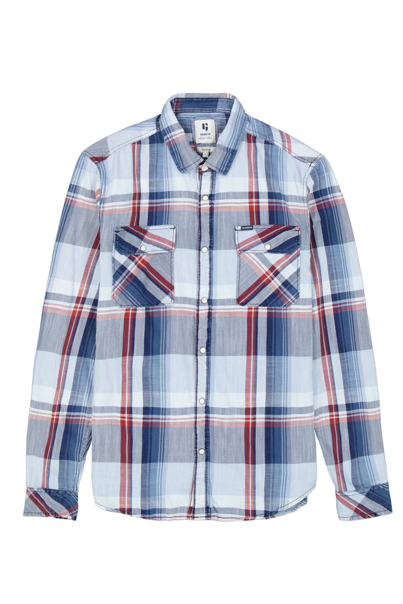 Garcia - Big Checked LS Shirt - Indigo