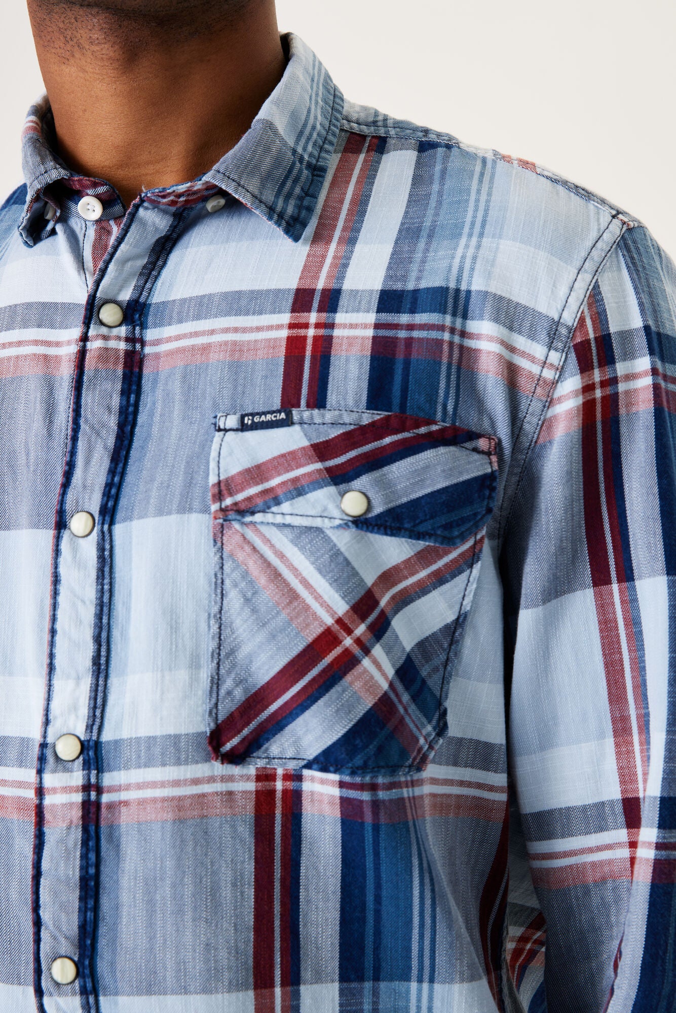 Garcia - Big Checked LS Shirt - Indigo