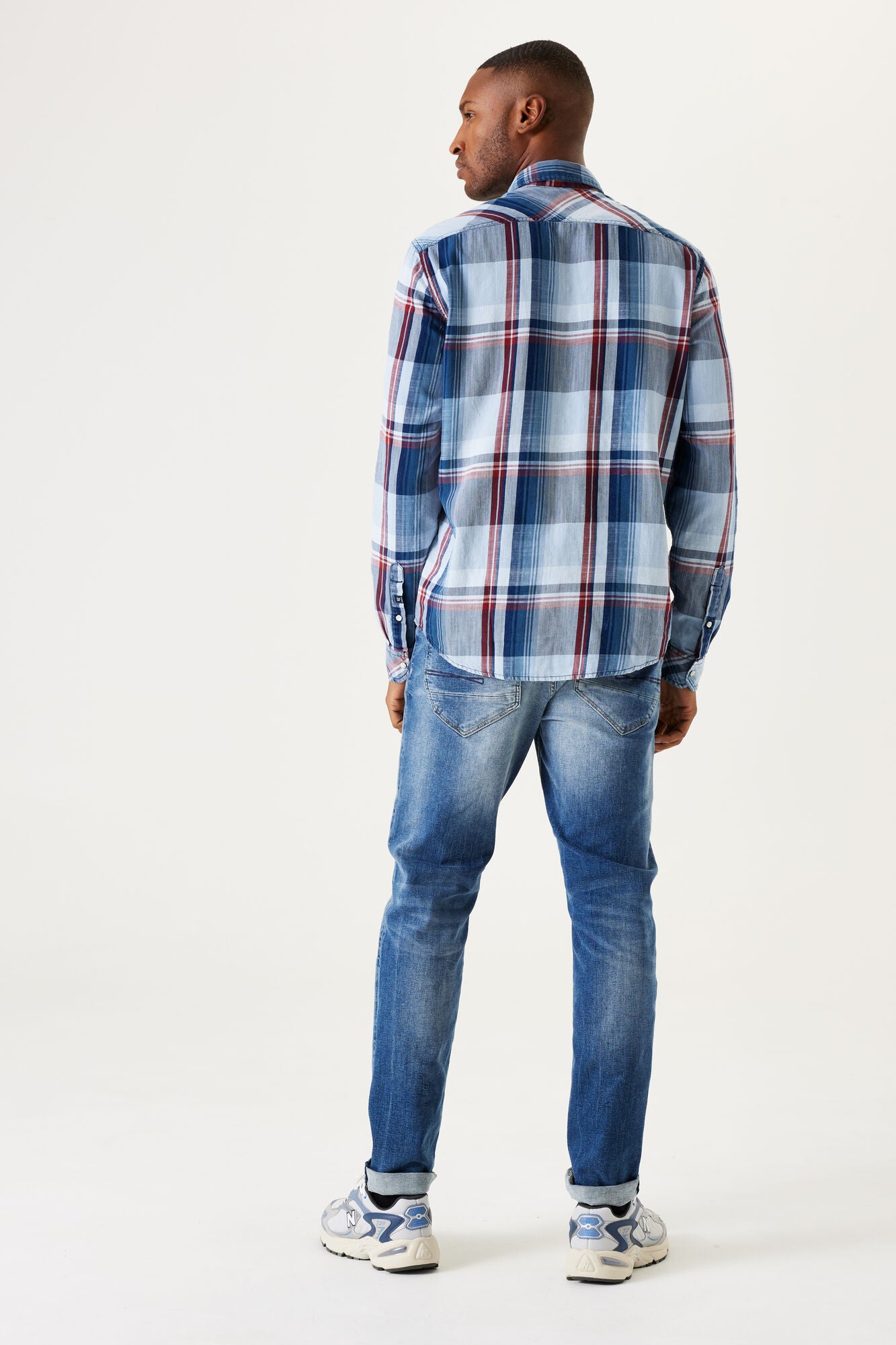 Garcia - Big Checked LS Shirt - Indigo