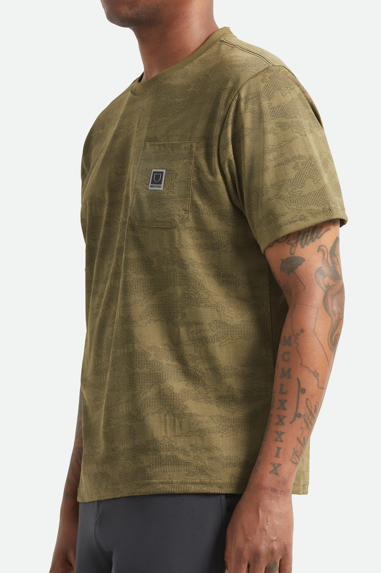 Brixton - Journey Pocket Tee - Olive Tiger Camo