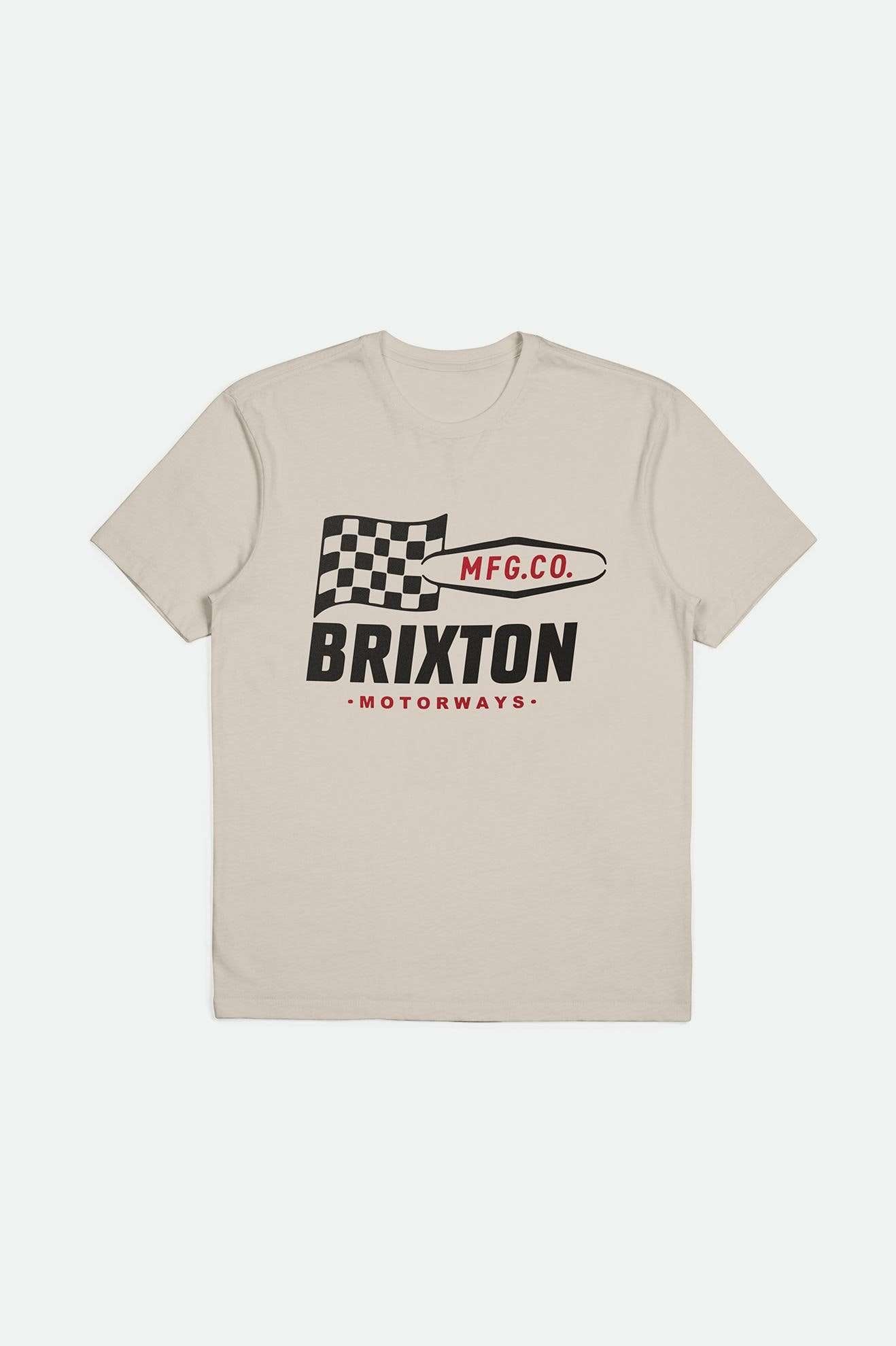 Brixton - Motorway Heavyweight Relaxed Tee - Cream Classic Wash