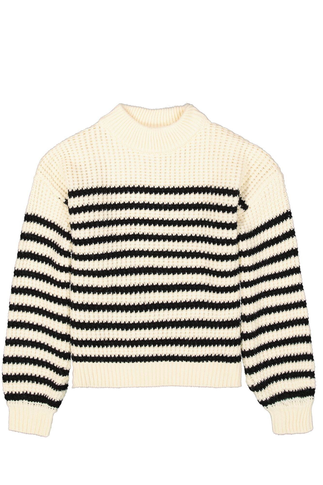 Garcia - Open Knit Striped Sweater - Whitecap