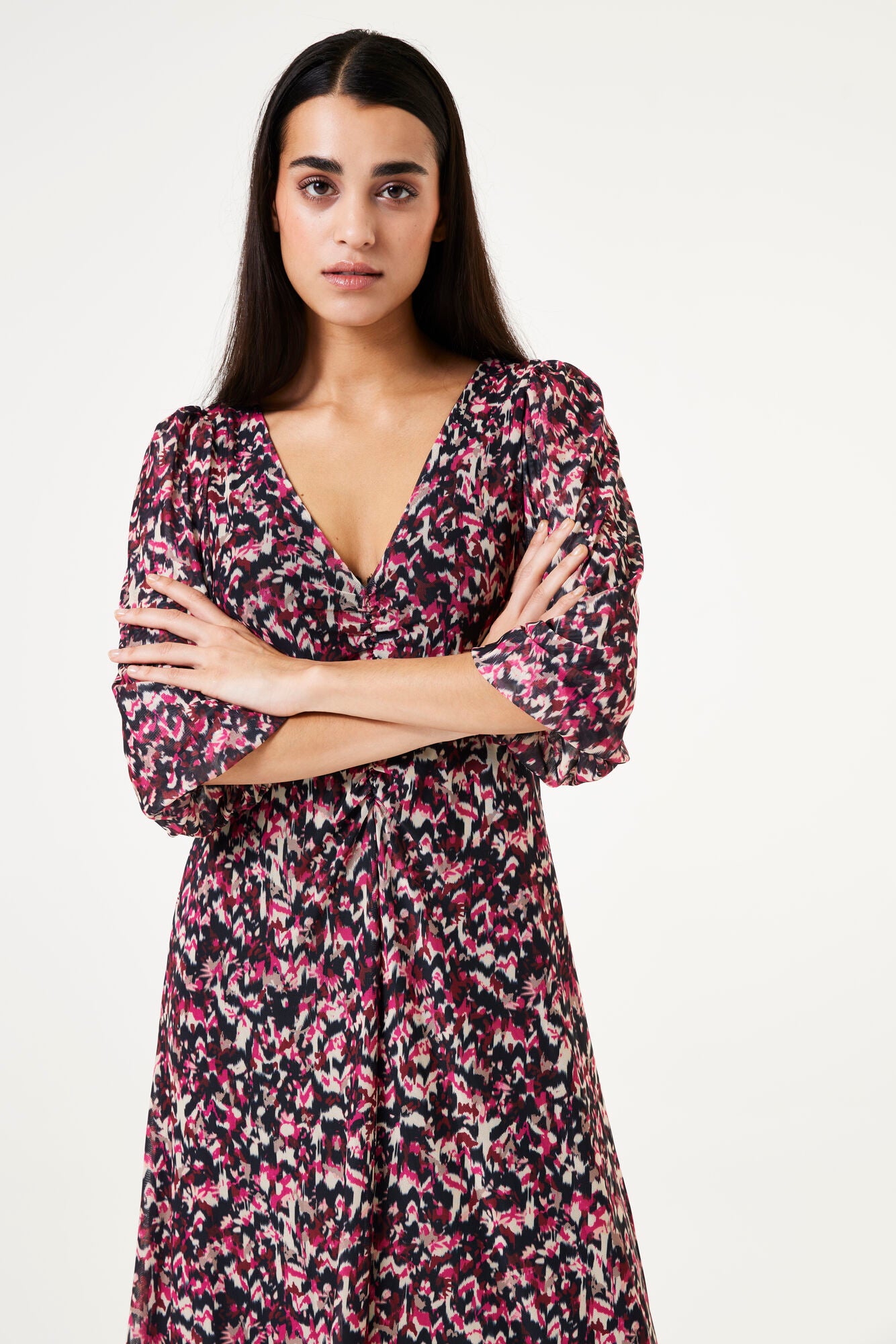 Garcia - Midi Mesh Dress - Cabernet