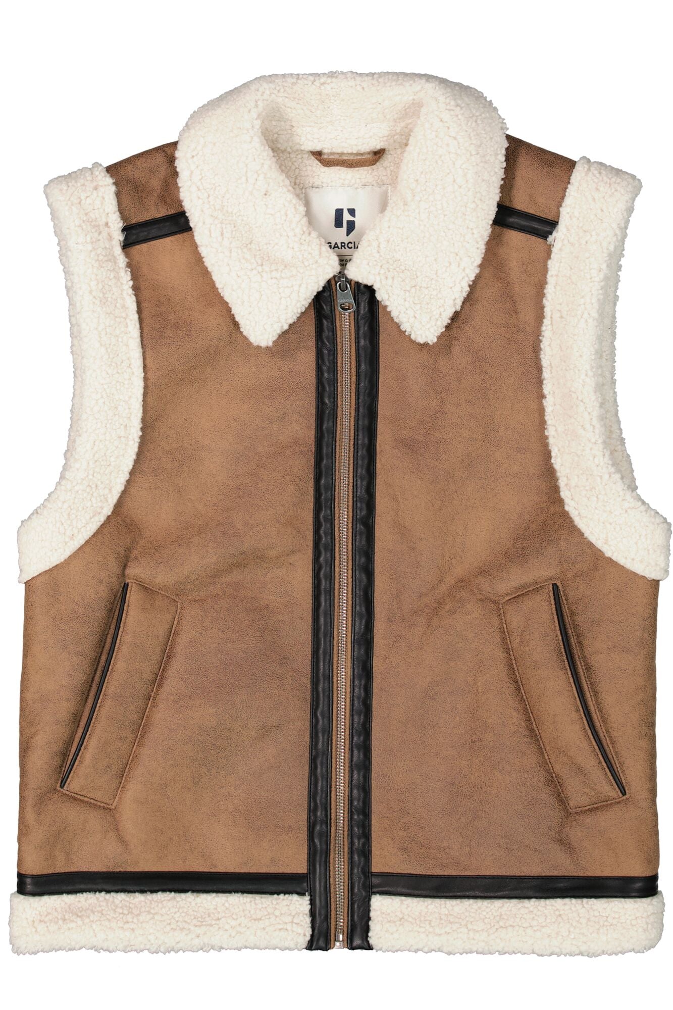Garcia - Zip Up Teddy Vest - Desert Taupe