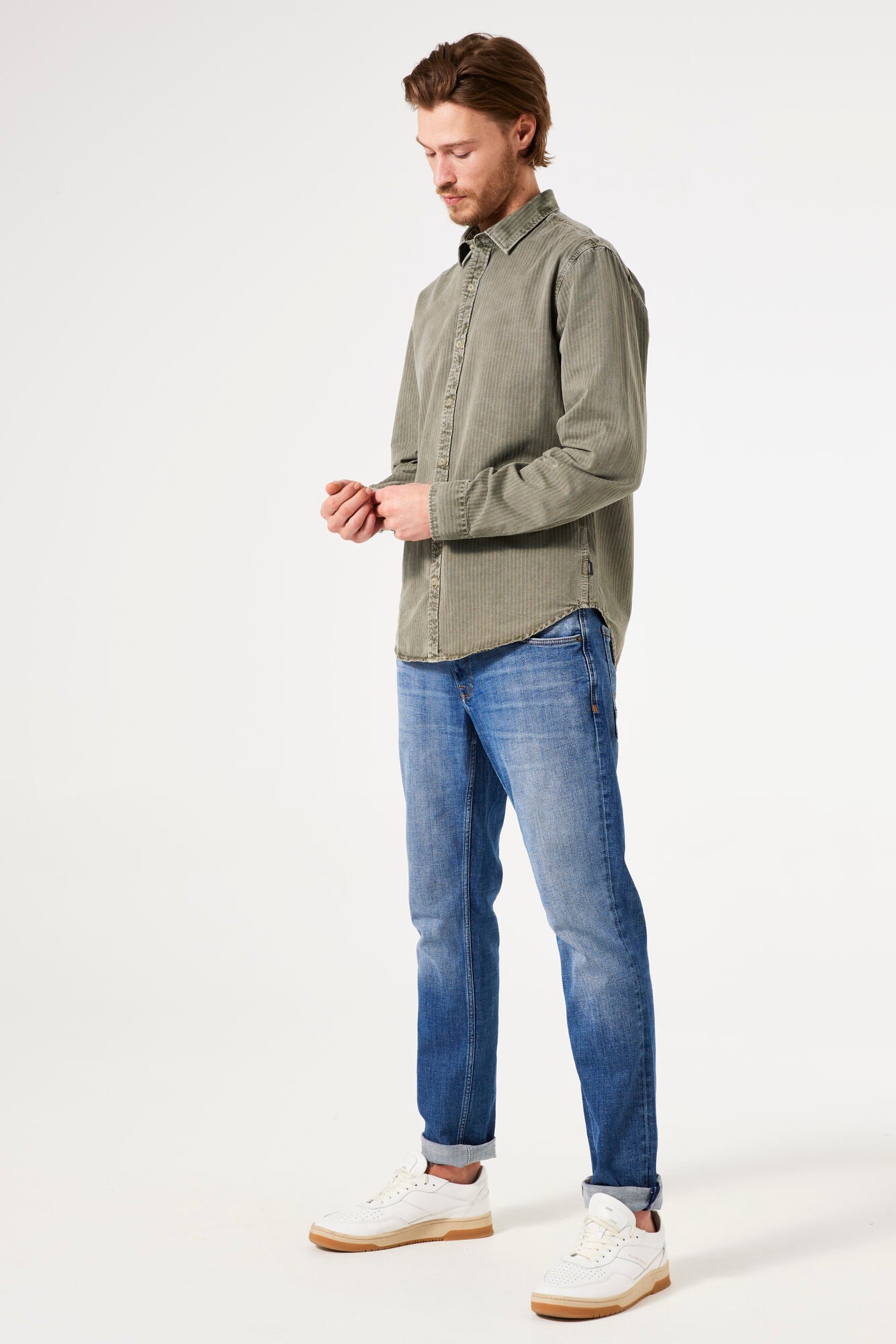 Garcia - Vertical Rib LS Shirt - Sage Green