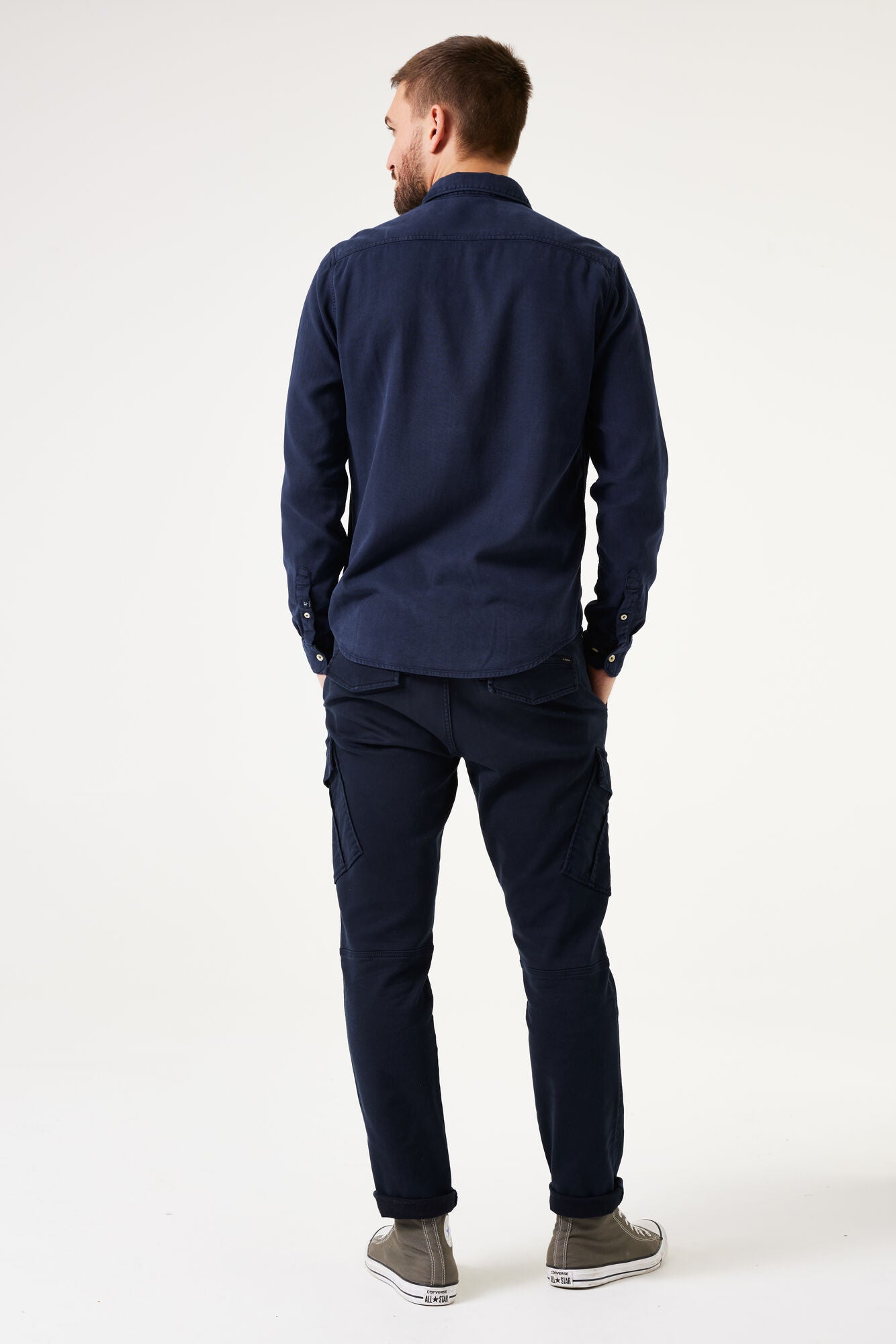 Garcia - Dobby Weave LS Shirt - Dark Moon