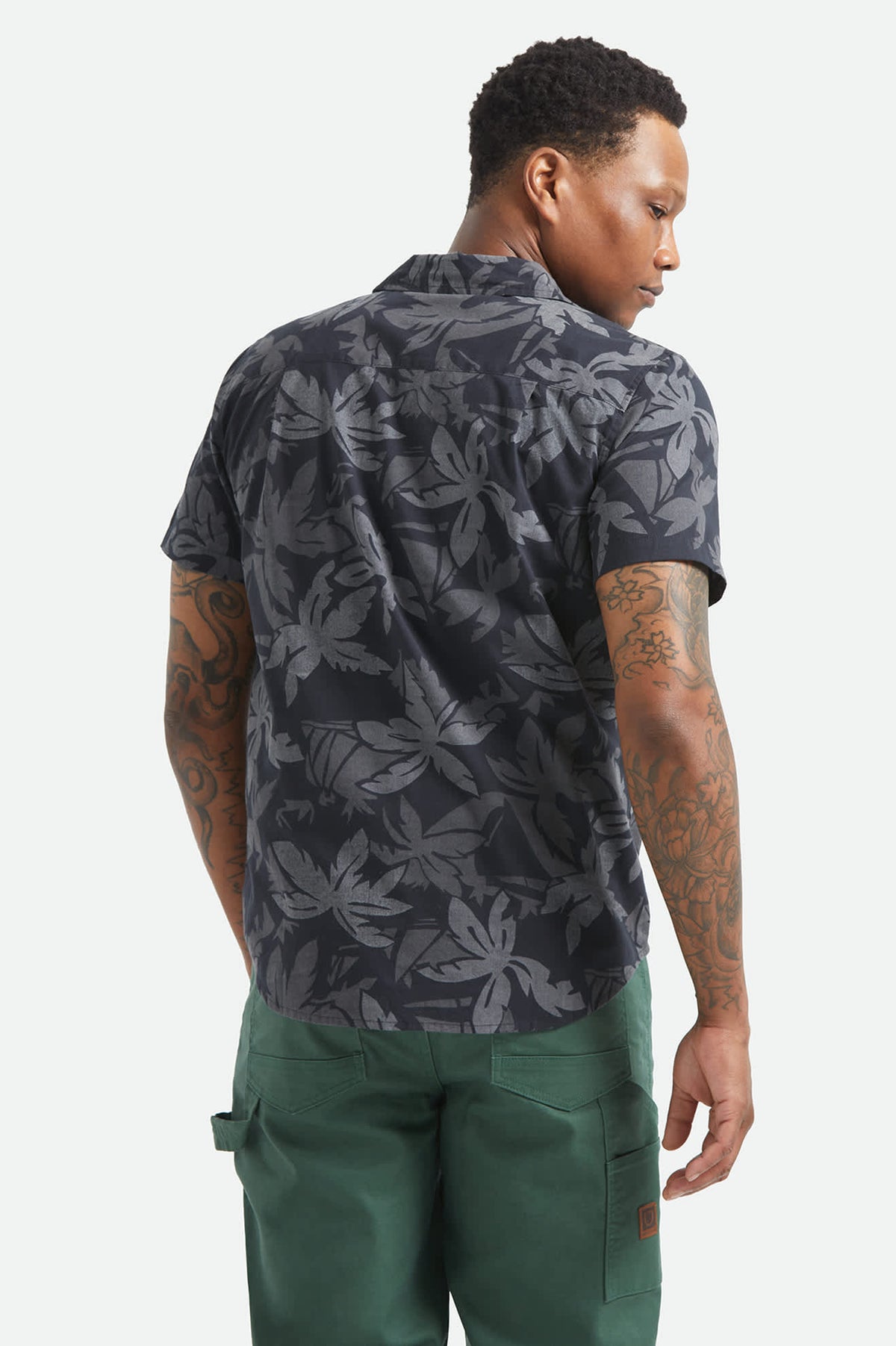 Brixton - Charter Print SS Shirt - Black/Trooper/Future Grey Palm