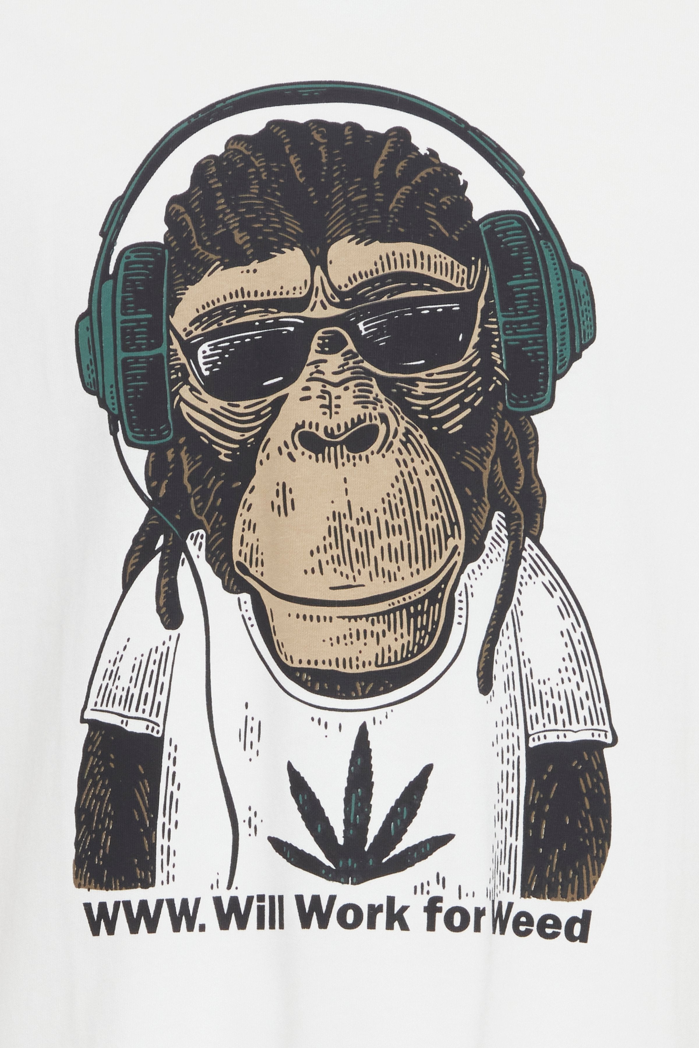 Blend - WWW Print Tee - White Monkey