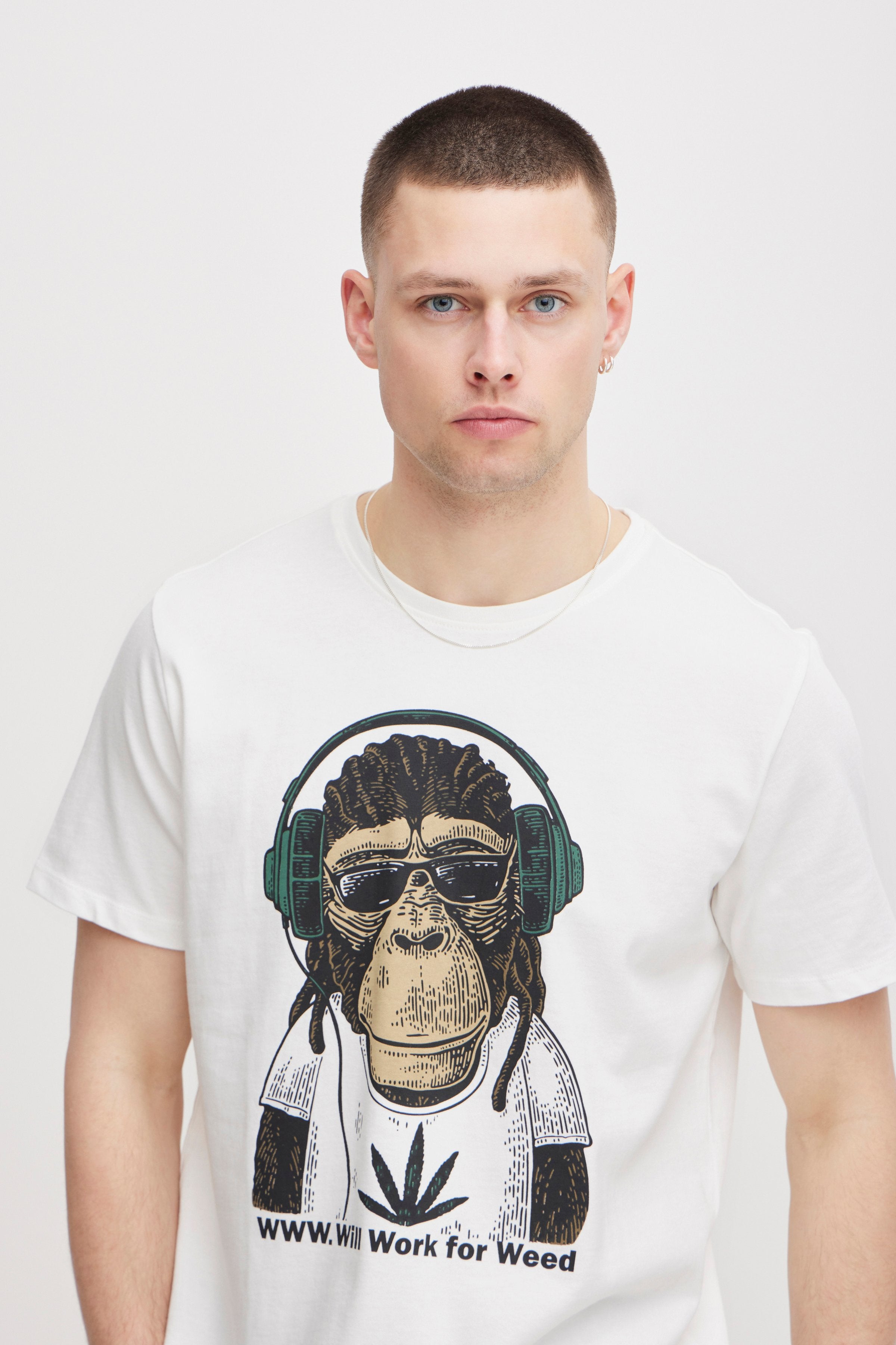 Blend - WWW Print Tee - White Monkey