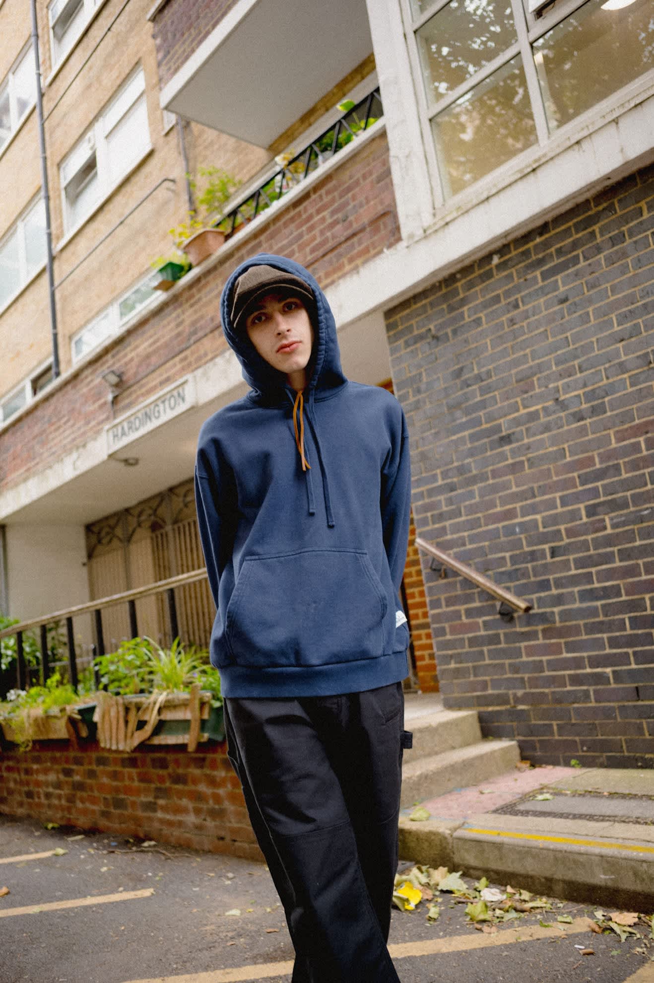 Brixton - Baseline Hood Fleece - Washed Navy Vintage Wash