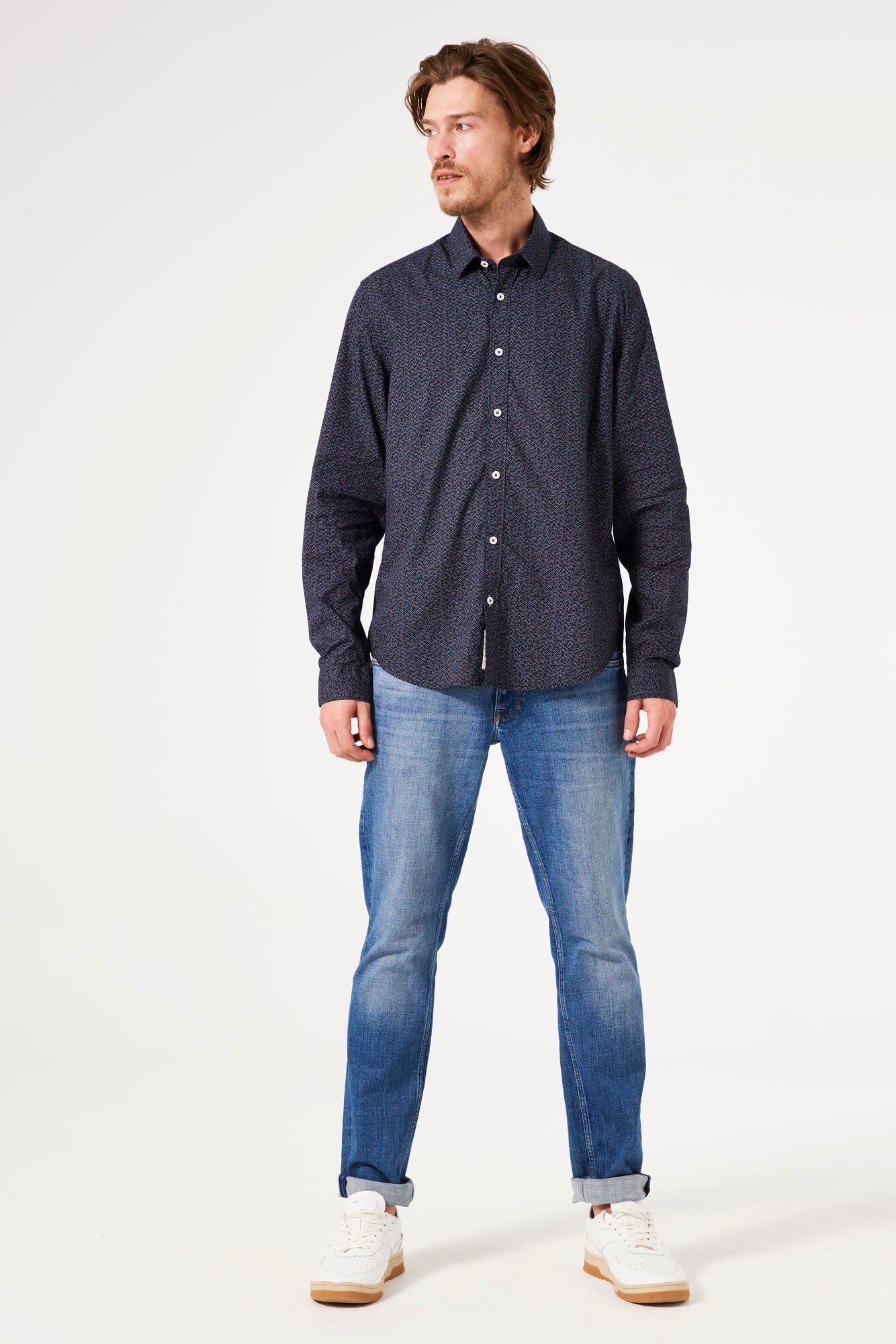 Garcia - Allover Print LS Shirt - Dark Moon