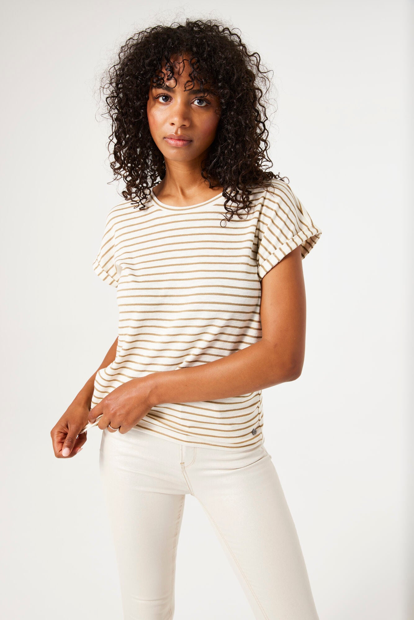 Garcia - Striped Tee - Iced Coffee