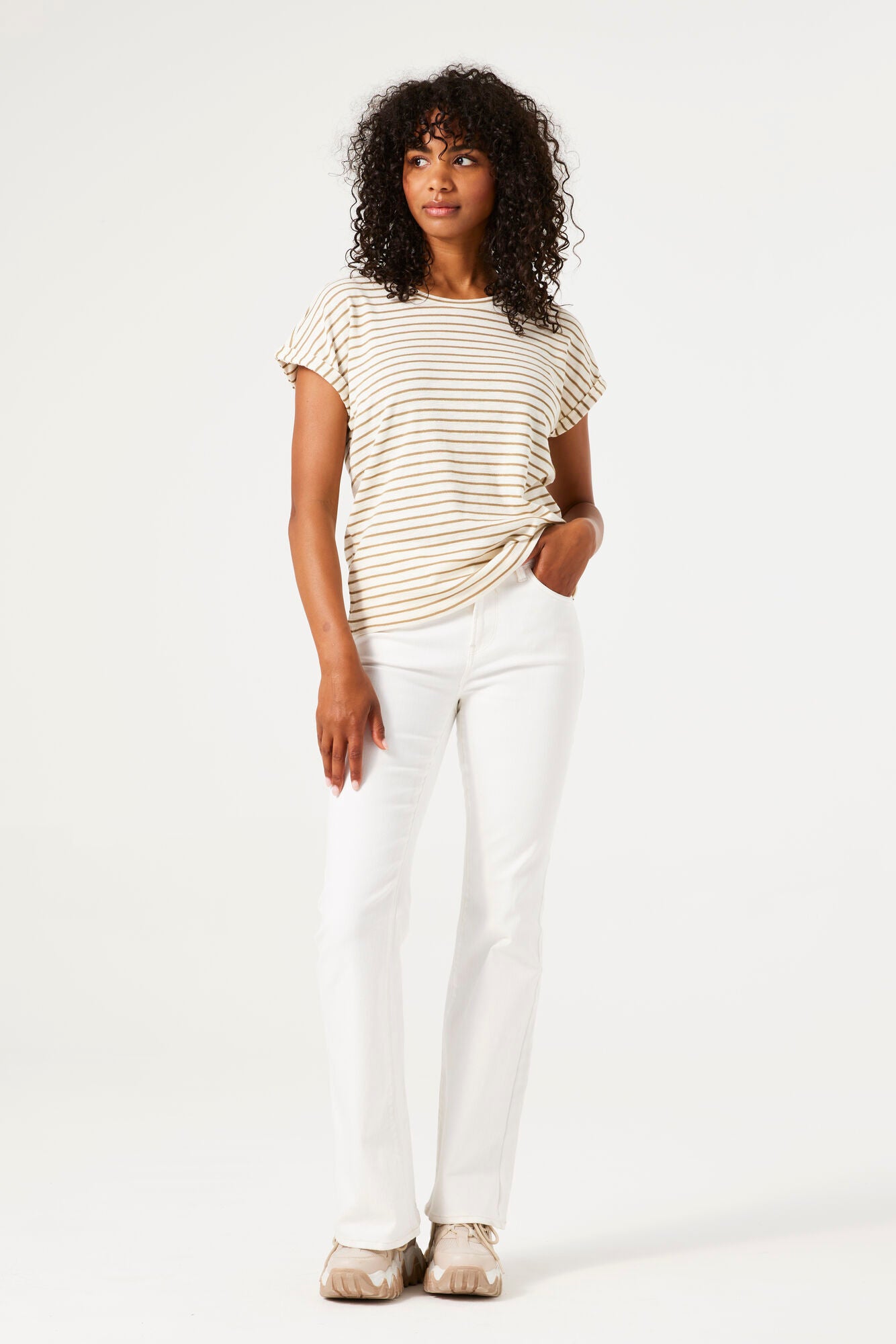 Garcia - Striped Tee - Iced Coffee