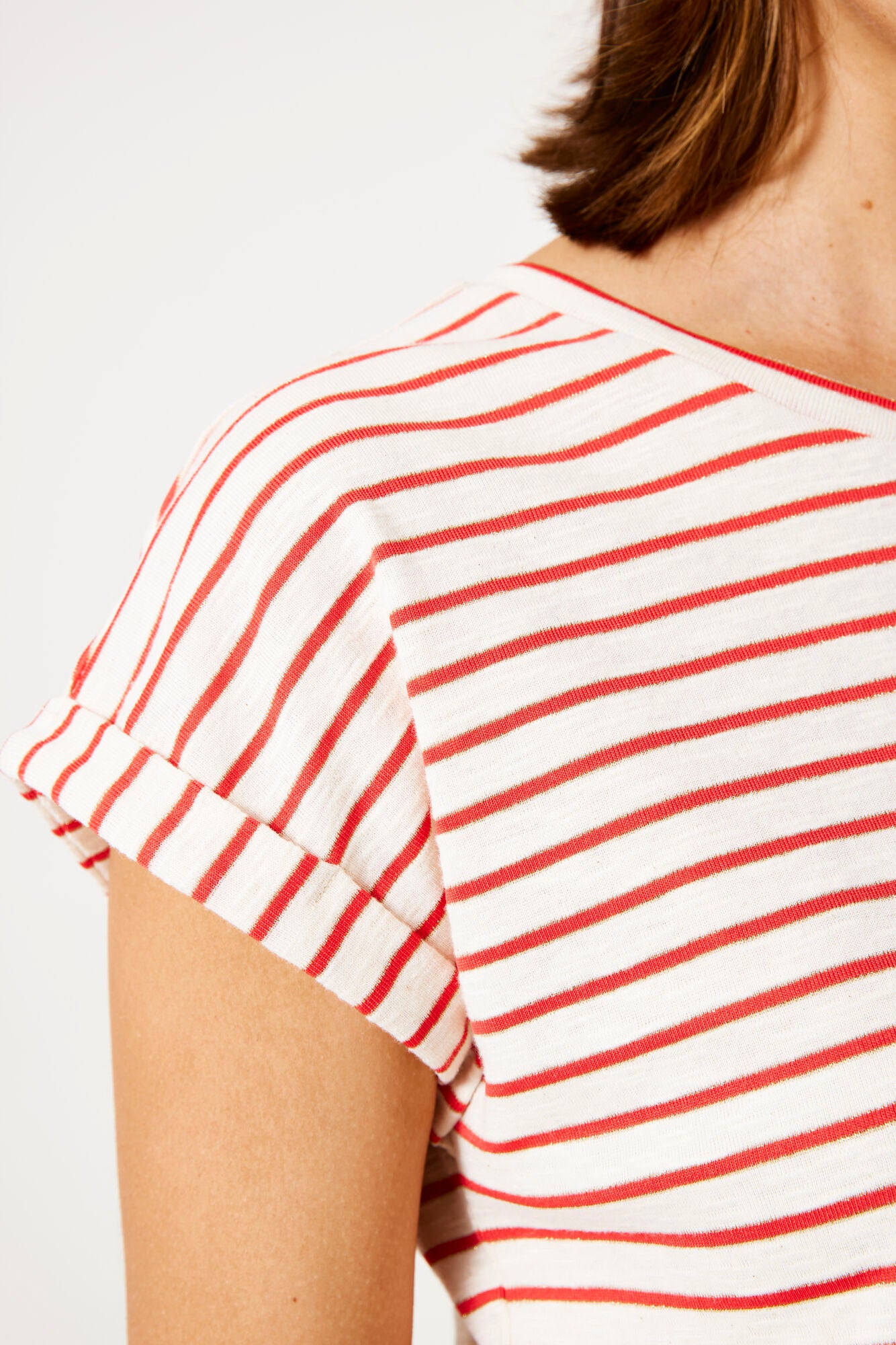 Garcia - Striped Tee - Ruby Red