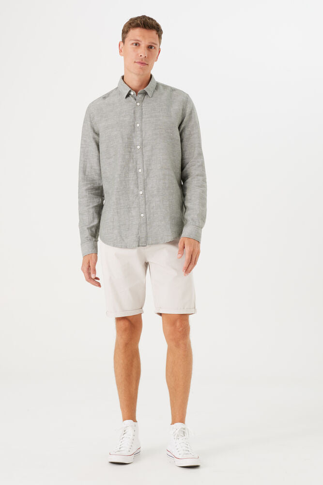 Garcia - Linen Blend LS Shirt - Sage Green