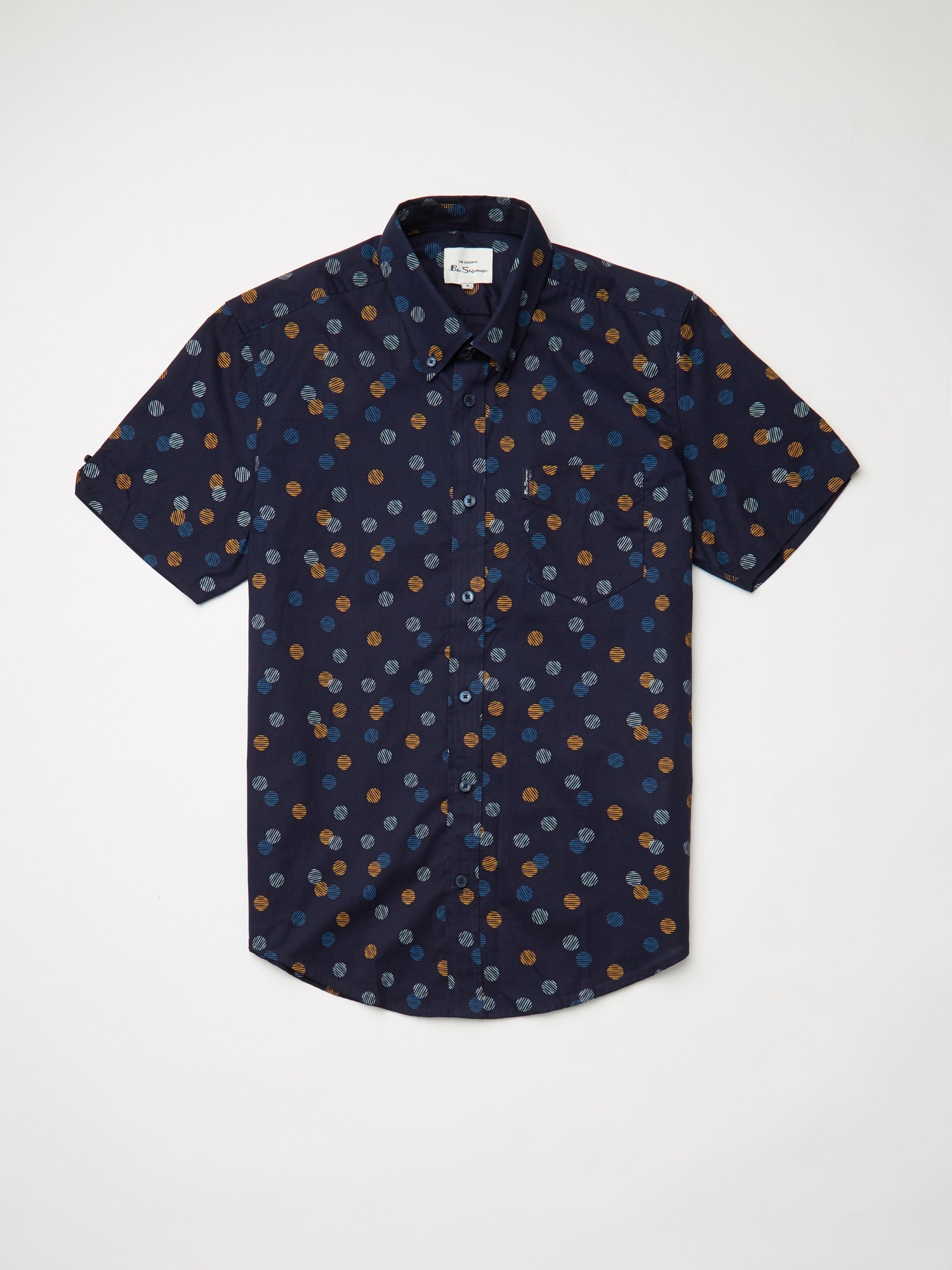 Ben Sherman - Scattered Geo Print SS Shirt - Marine