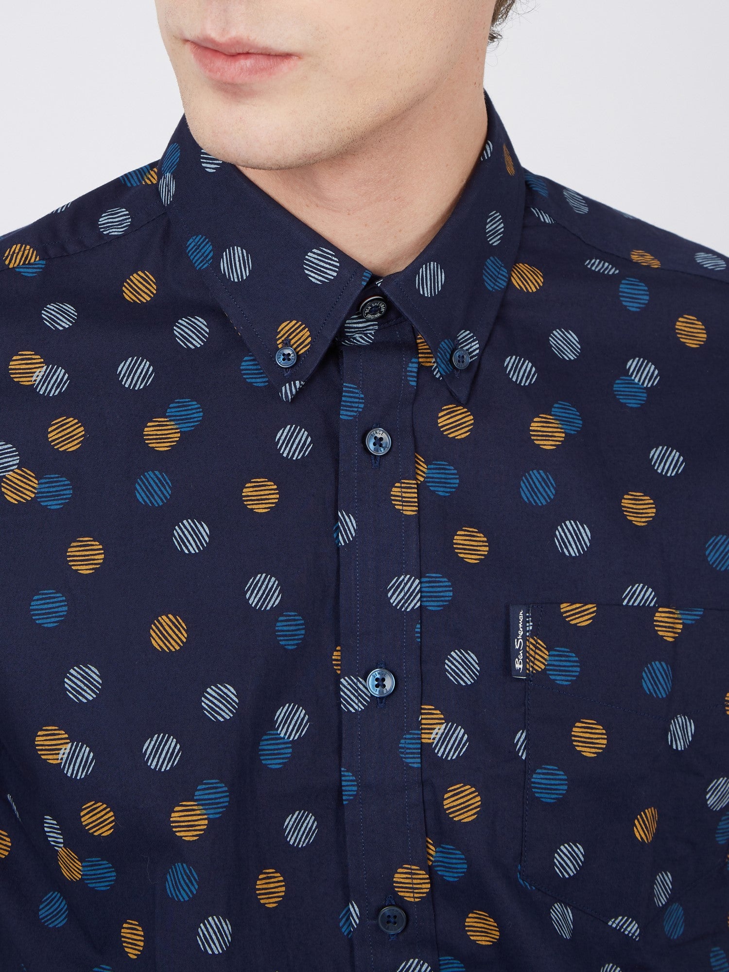 Ben Sherman - Scattered Geo Print SS Shirt - Marine