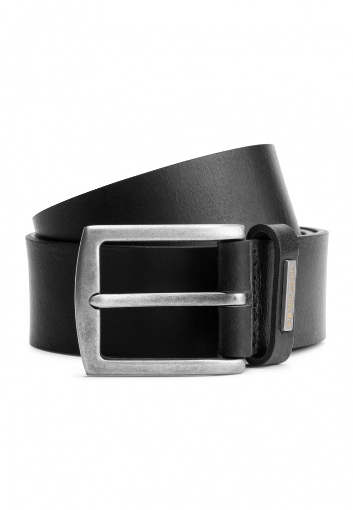 Dstrezzed - Gunmetal Buckle Leather Belt - Black