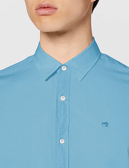 Scotch & Soda - Garment Dyed Crispy Poplin Shirt - Peacock