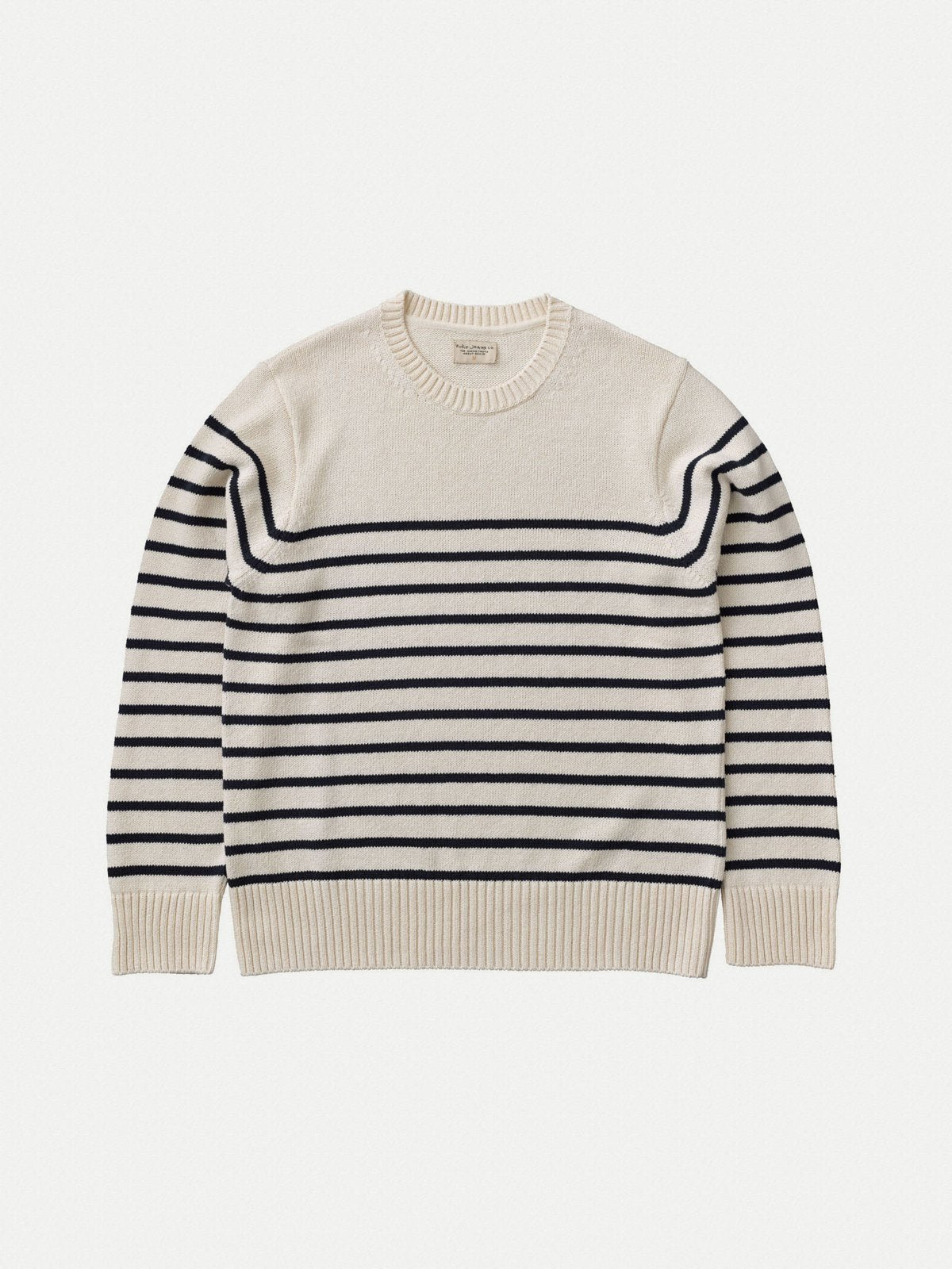 Nudie - Hampus Recycled Sweater - Offwhite/Navy Stripe