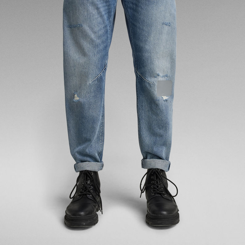 G-Star Raw - A-Staq Regular Tapered Jean - Sun Faded Air Force Blue Destroyed