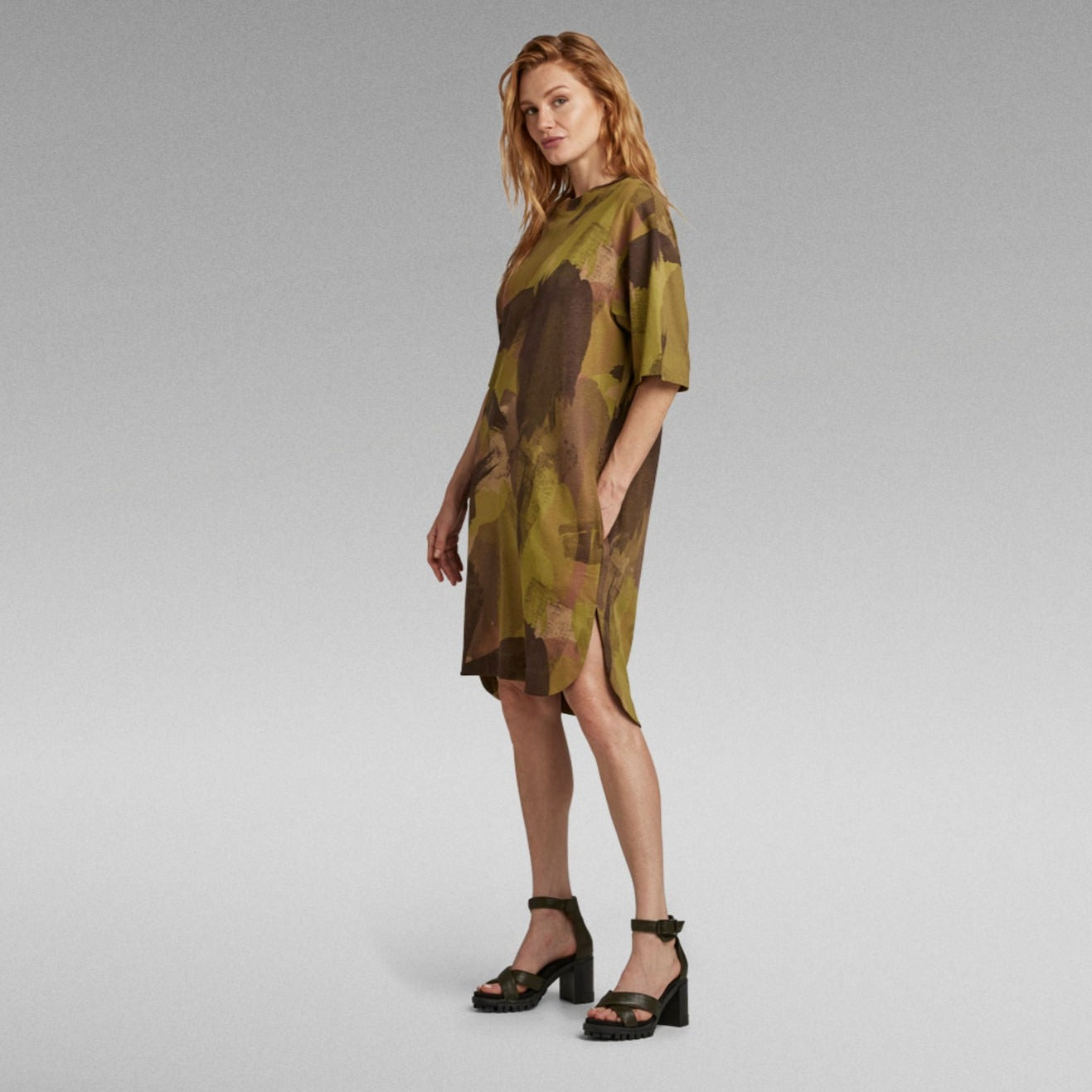 G-Star Raw - Boxy U Tee Dress - Safari Watercolour Camo