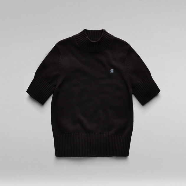 G-Star Raw - Core Mock Knitted SS Top - Dark Black