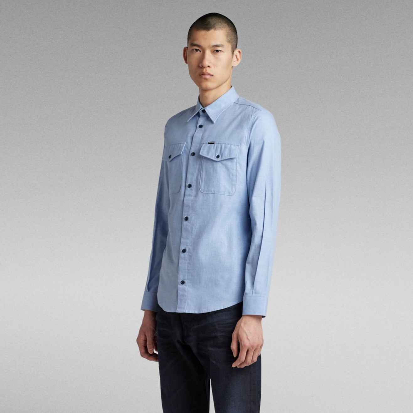 G-Star Raw - Marine Slim LS Shirt - Dark Lapo Blue Heather