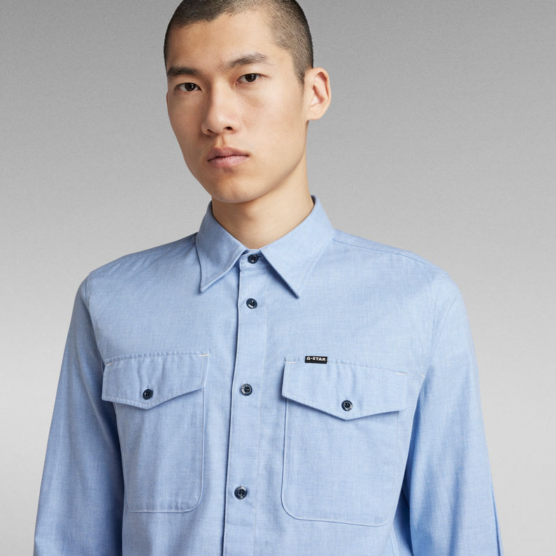 G-Star Raw - Marine Slim LS Shirt - Dark Lapo Blue Heather