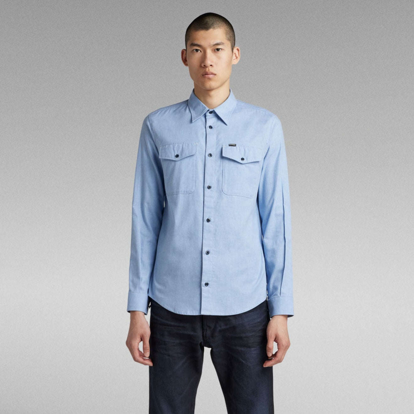 G-Star Raw - Marine Slim LS Shirt - Dark Lapo Blue Heather