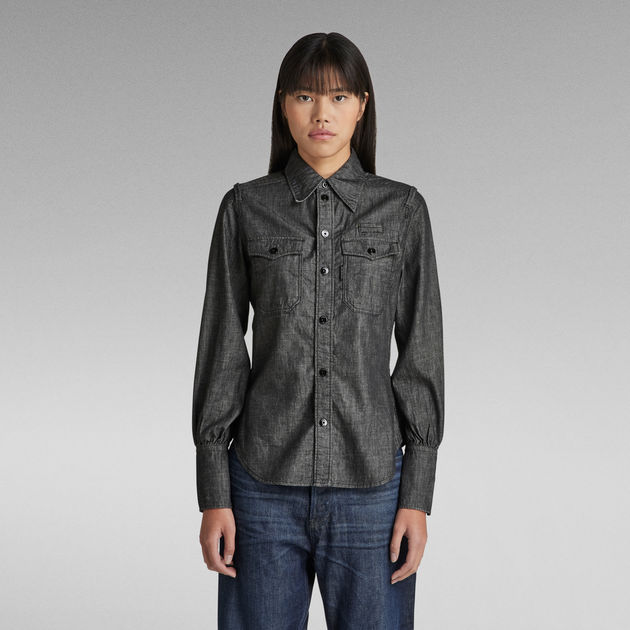 G-Star Raw - Slim LS Shirt - Jet Black Starch Press