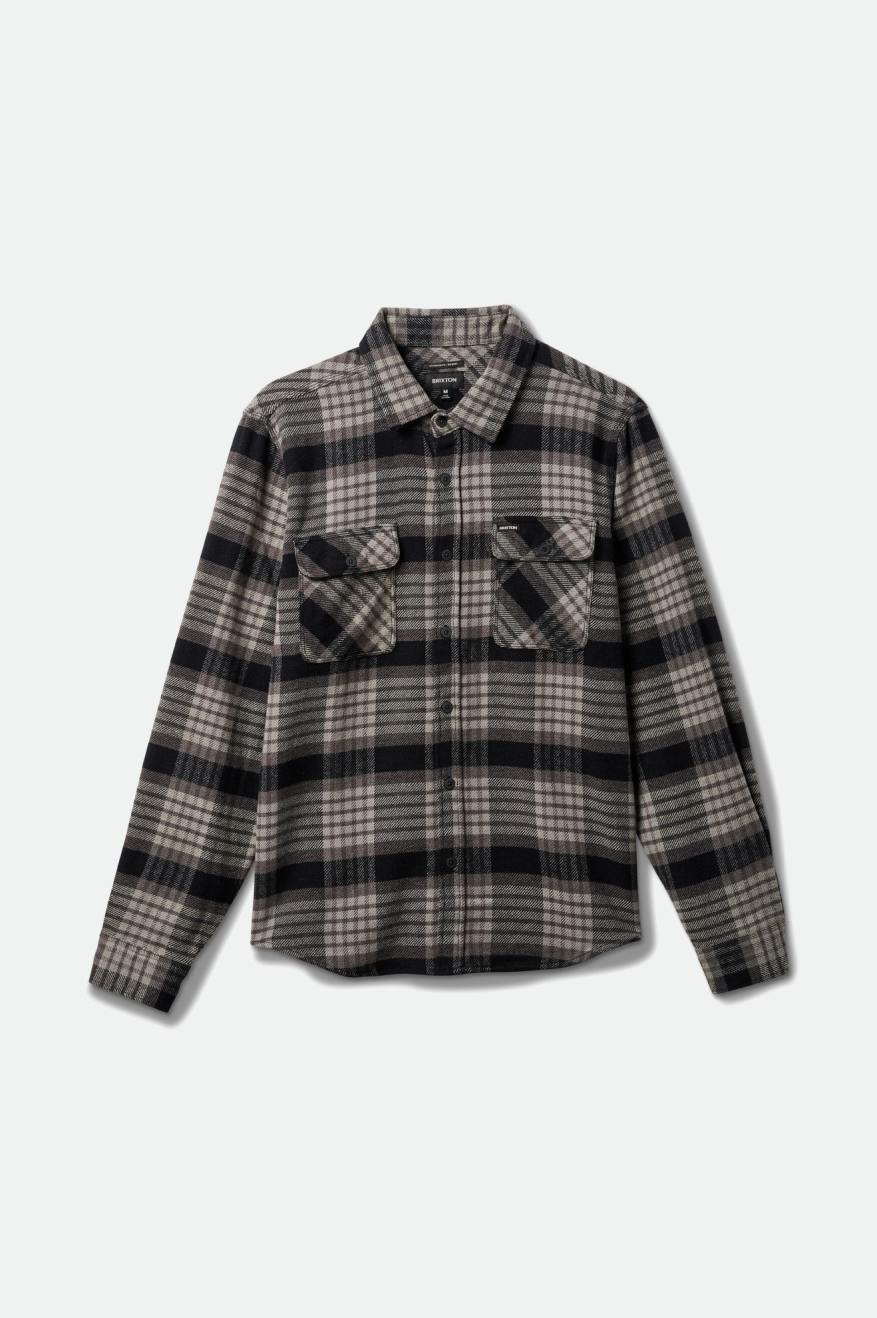 Brixton - Bowery LS Flannel Shirt - Black/Light Grey/Charcoal